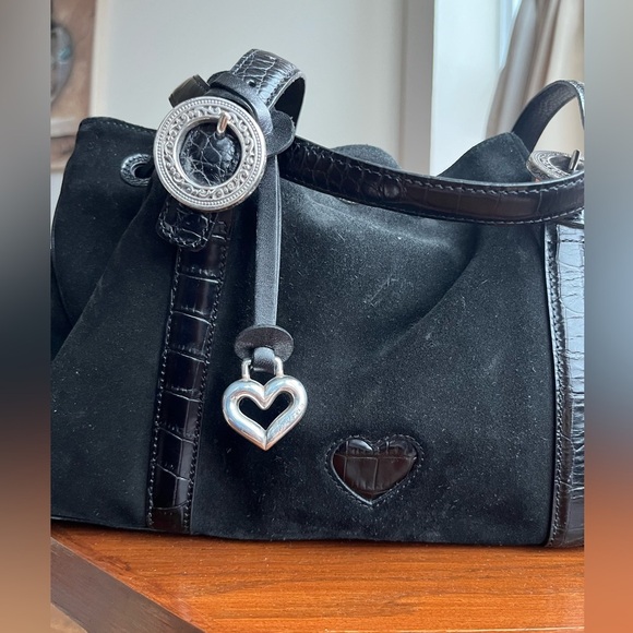 Vintage Brighton Suede Black Cinclaire Shoulder Bag - Picture 3 of 16